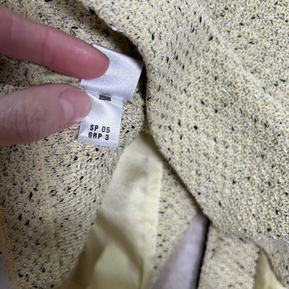 St John Collection Marie Gray Zip Cardigan Sweater Jacket Green Beige Size 10 - Picture 6 of 8